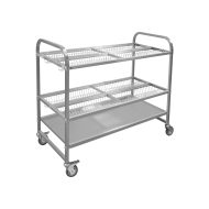 ТЕЛЕЖКА для тарелок Luxstahl нерж. 2 уровня