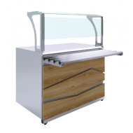 Прилавок нейтральный Luxstahl ПН-1200 Premium (камень) фасад Zigzag, столешница в комплекте