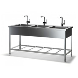 Ванна цельнотянутая трехсекционная ВМРЦ (1800х700х870 глубина - 300 мм), отверстие под смеситель по центру - интернет-магазин КленМаркет.ру