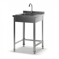 Рукомойник с мойкой цельнотянутой РМ-2 (500х600х870) мойка цельн. накладная 400х500х140, отверстие под смеситель сбоку