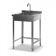 Рукомойник с мойкой цельнотянутой РМ-Н 2 (500х600х870) мойка цельн. накладная 400х500х140, отверстие под смеситель сбоку