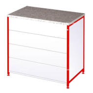 Прилавок Русь СТЛ04 белые панели, белые стойки [МК793] 