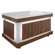 Салат-бар нейтральный без верхней полки Luxstahl СБН-1500 Premium Eco Wood (столешница из искусственного камня)