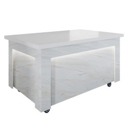 Салат-бар нейтральный без верхней полки Luxstahl СБН-1500 Premium Portal (столешница из искусственного камня) - интернет-магазин КленМаркет.ру