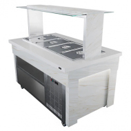 Салат-бар тепловой Luxstahl СБТ-1500 Premium Portal (столешница из искусственного камня)