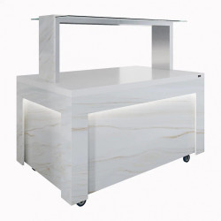 Салат-бар нейтральный Luxstahl СБН-1500 Premium Portal (столешница из искусственного камня) - интернет-магазин КленМаркет.ру