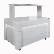 Салат-бар нейтральный Luxstahl СБН-1500 Premium Portal (столешница из искусственного камня)