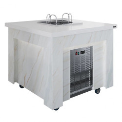 Салат-бар под диспенсеры тарелок Luxstahl СБД-1000 Premium Portal (столешница из искусственного камня) - интернет-магазин КленМаркет.ру