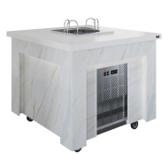 Салат-бар под диспенсеры тарелок Luxstahl СБД-1000 Premium Portal (столешница из искусственного камня)