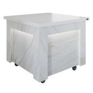 Салат-бар нейтральный без верхней полки Куб Luxstahl СБНК-1000 Premium Portal (столешница из искусственного камня)