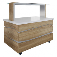 Салат-бар нейтральный Luxstahl СБН-1500 Premium Zigzag (столешница из искусственного камня)