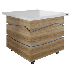 Салат-бар нейтральный без верхней полки Куб Luxstahl СБНК-1000 Premium Zigzag (столешница из искусственного камня) - интернет-магазин КленМаркет.ру