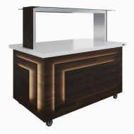 Салат-бар нейтральный Luxstahl СБН-1500 Premium Pafos (столешница из искусственного камня)