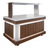 Салат-бар нейтральный Luxstahl СБН-1500 Premium Eco Wood (столешница из искусственного камня)