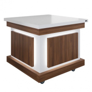 Салат-бар нейтральный без верхней полки Куб Luxstahl СБНК-1000 Premium Eco Wood (столешница из искусственного камня)