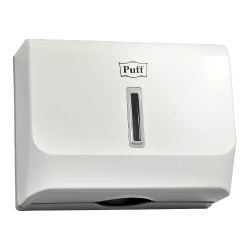 Диспенсер бумажных полотенец Puff-5130, белый, с замком, ABS-пластик - интернет-магазин КленМаркет.ру