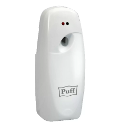 Освежитель воздуха автоматический puff-6110, белый, флакон EUR0 300 мл или 250 мл, 9х10х22 см  (1402.107) - интернет-магазин КленМаркет.ру