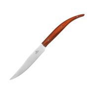 Нож для стейка 235 мм без зубцов Luxstahl коричневая ручка