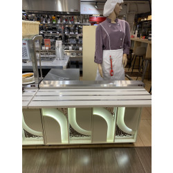 Прилавок кассовый универсальный Luxstahl КК-1200 Premium (камень) - интернет-магазин КленМаркет.ру