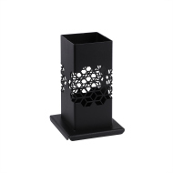 Подставка-стакан д/стол. приборов Квадрат 10х10 см, h=16 см черный Luxstahl