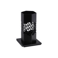 Подставка-стакан д/стол. приборов Шестигран. 10х10 см, h=16 см черный Luxstahl