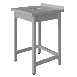 Стол универсальный с отверстием для отходов Luxstahl СО-6/6 обвязка трехсторонняя - интернет-магазин КленМаркет.ру