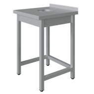 Стол универсальный с отверстием для отходов Luxstahl СО-6/6 обвязка трехсторонняя