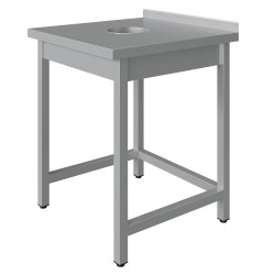 Стол универсальный с отверстием для отходов Luxstahl СО-7/7 обвязка трехсторонняя - интернет-магазин КленМаркет.ру