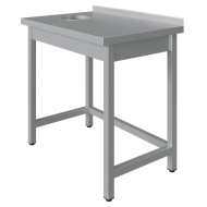 Стол универсальный с отверстием для отходов Luxstahl СО-9/6 обвязка трехсторонняя