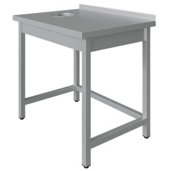 Стол универсальный с отверстием для отходов Luxstahl СО-9/7 обвязка трехсторонняя - интернет-магазин КленМаркет.ру
