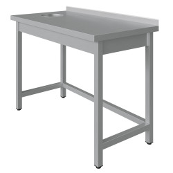 Стол универсальный с отверстием для отходов Luxstahl СО-12/6 обвязка трехсторонняя - интернет-магазин КленМаркет.ру