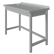 Стол универсальный с отверстием для отходов Luxstahl СО-12/6 обвязка трехсторонняя