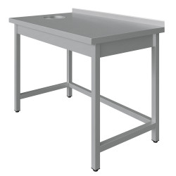Стол универсальный с отверстием для отходов Luxstahl СО-12/7 обвязка трехсторонняя - интернет-магазин КленМаркет.ру