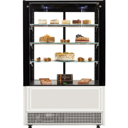 Витрина Cryspi Elegia Quadro К 850Д R290 (ЕL.2.G9005мат.A9005мат.B9010 СВЕТЛЫЙ стр.м.P1.PS) - интернет-магазин КленМаркет.ру