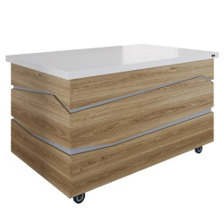 Салат-бар нейтральный без верхней полки Luxstahl СБН-1500 Premium Zigzag (столешница из искусственного камня) - интернет-магазин КленМаркет.ру