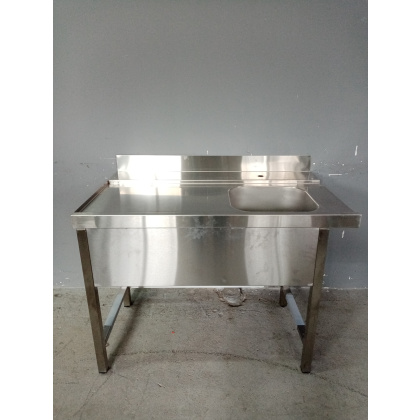 СТОЛ входной С М1П 12/7,5/8,7 1200/750/870 с правым креплением, мойка 400х400х300  борт 100мм - интернет-магазин КленМаркет.ру